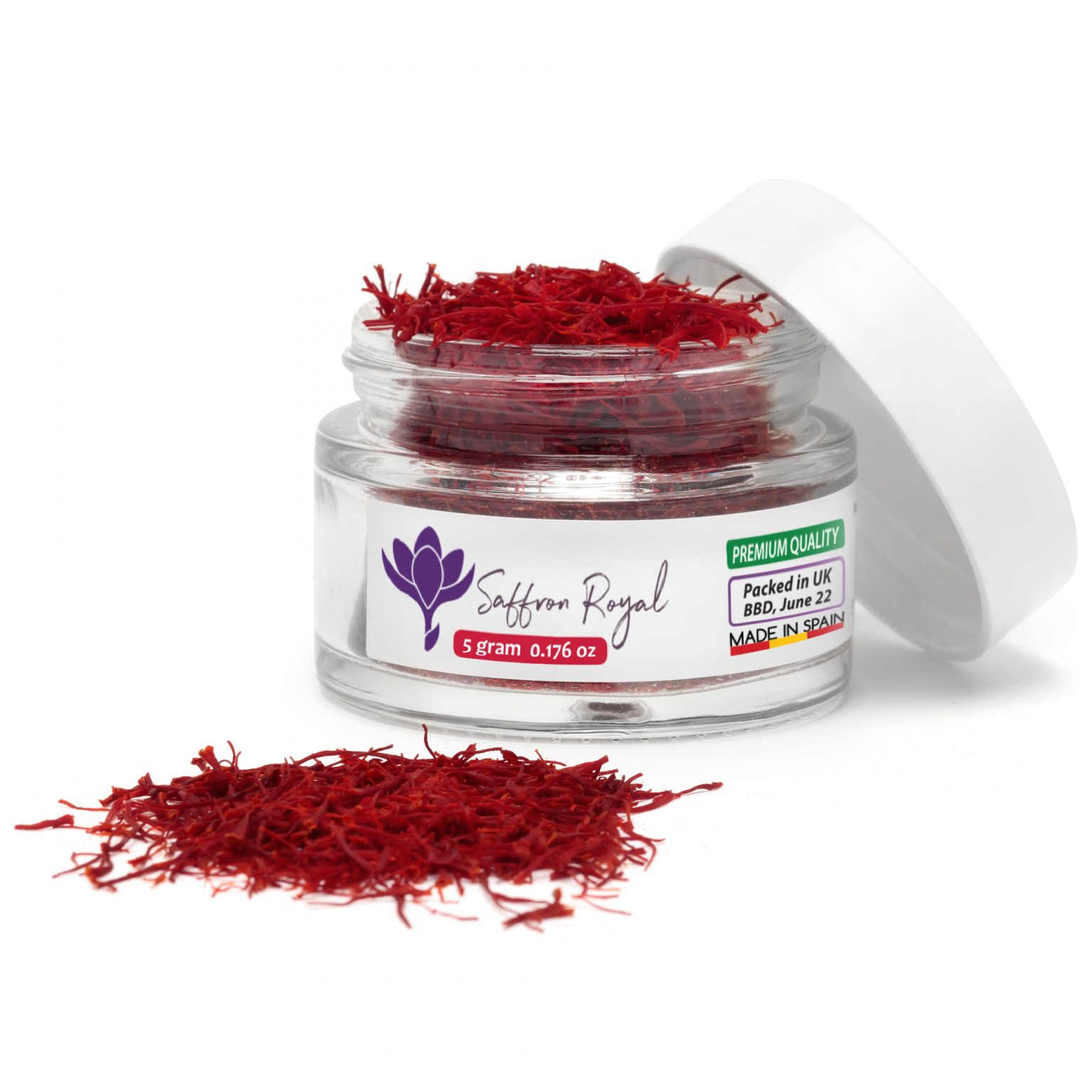 Premium Natural Saffron Threads, Pure Red Saffron Spice Threads for